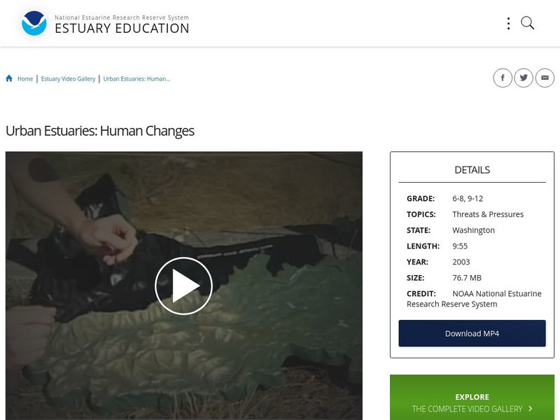 Noaa: Estuary Education: Urban Estuaries: Human Changes Instructional Video Noaa: Estuary Education: Urban Estuaries: Human Changes Instructional Video