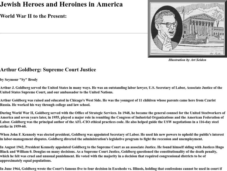 Jewish Heroes in America: Arthur Goldberg Activity Jewish Heroes in America: Arthur Goldberg Activity
