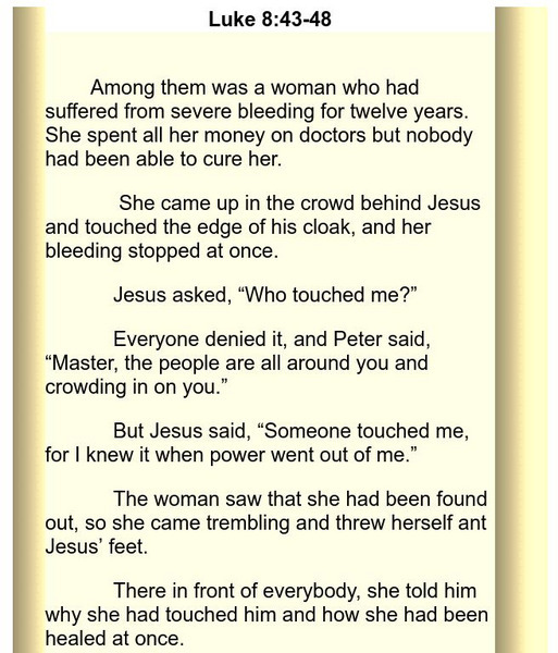The Miracles of Jesus: Woman Cured of a Bloody Flux Primary The Miracles of Jesus: Woman Cured of a Bloody Flux Primary