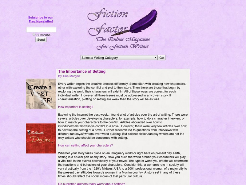 Fiction Factor: The Importance of Setting Article Fiction Factor: The Importance of Setting Article