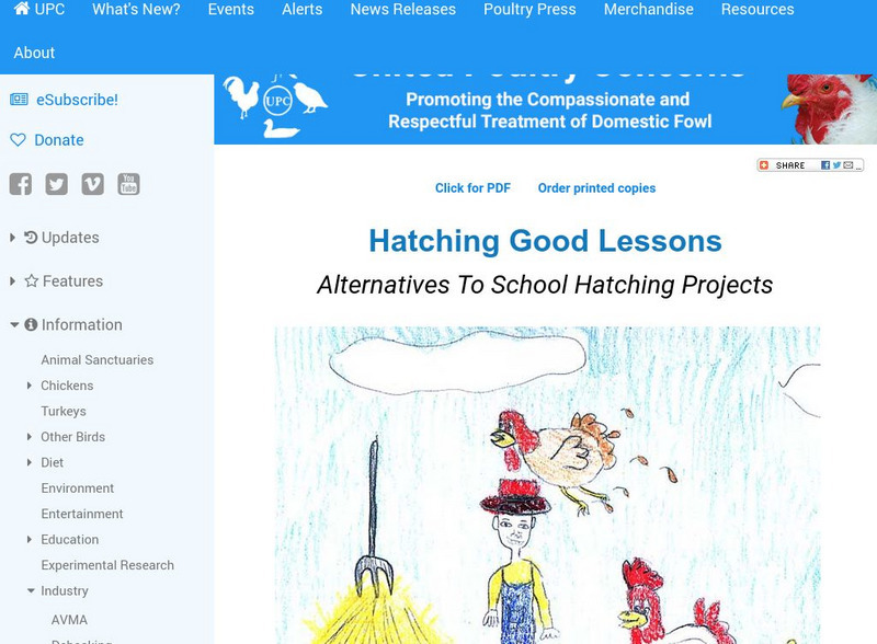 United Poultry Concerns: Hatching Good Lessons Lesson Plan United Poultry Concerns: Hatching Good Lessons Lesson Plan