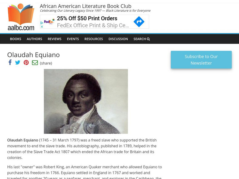 African American Literature Book Club: Olaudah Equiano Primary African American Literature Book Club: Olaudah Equiano Primary
