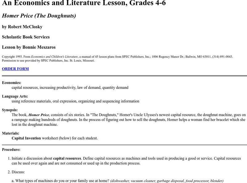 Ec Ed Web: The Doughnuts Lesson Plan Ec Ed Web: The Doughnuts Lesson Plan