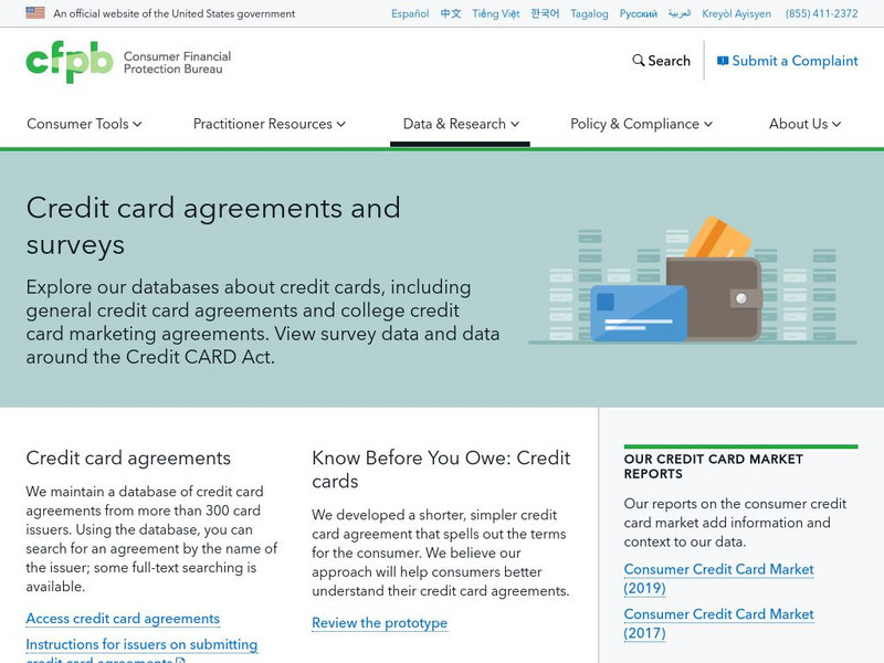 Consumer Financial Protection Bureau: Credit Cards Website Consumer Financial Protection Bureau: Credit Cards Website