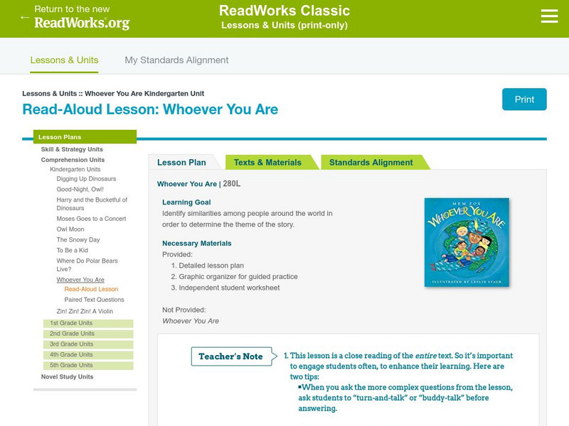 Read Works: Read Aloud Lesson: Whoever You Are Lesson Plan Read Works: Read Aloud Lesson: Whoever You Are Lesson Plan