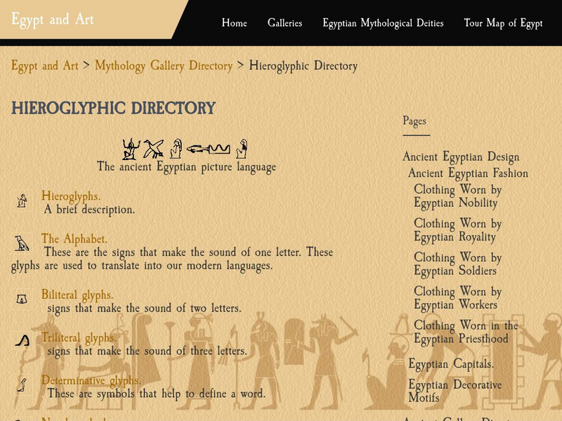Hieroglyphs and Art Handout Hieroglyphs and Art Handout