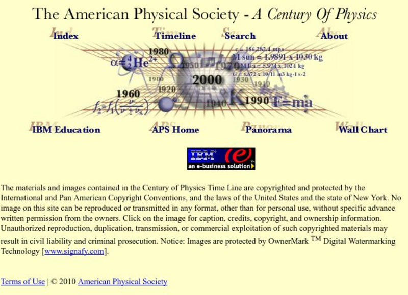 American Physical Society: A Century of Physics Website American Physical Society: A Century of Physics Website