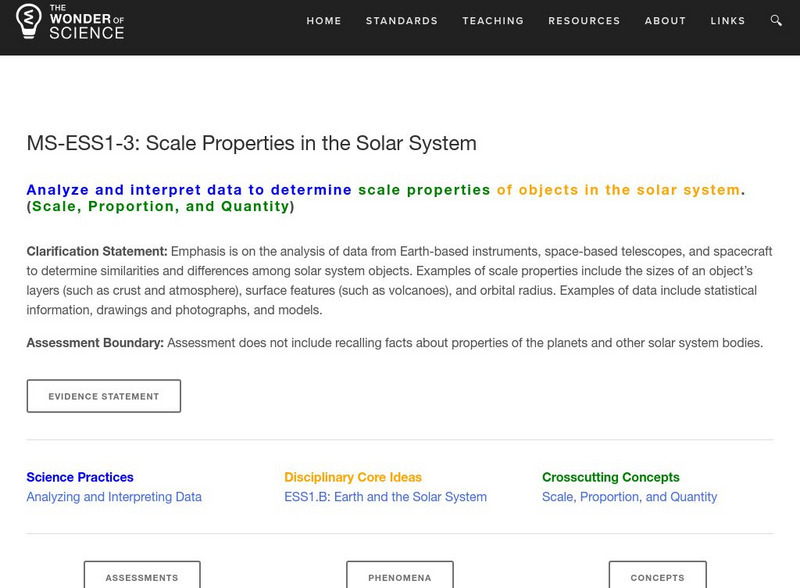 The Wonder of Science: Ms Ess1 3: Scale Properties in the Solar System Lesson Plan The Wonder of Science: Ms Ess1 3: Scale Properties in the Solar System Lesson Plan