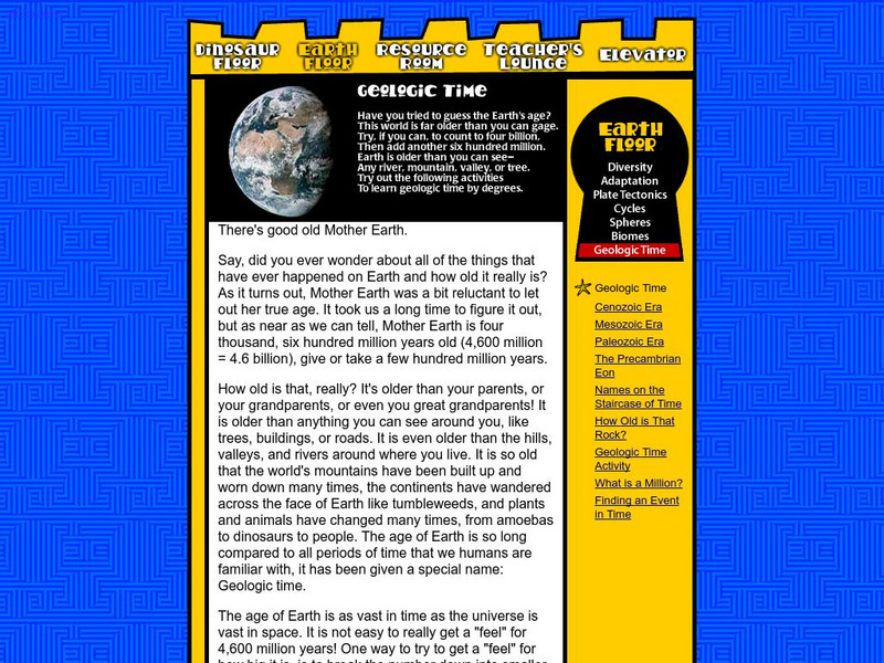 Earth Floor: Geologic Time Handout Earth Floor: Geologic Time Handout
