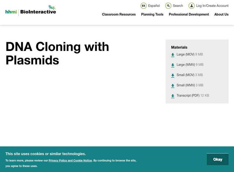 Hhmi: Biointeractive: Dna Cloning With Plasmids Instructional Video Hhmi: Biointeractive: Dna Cloning With Plasmids Instructional Video