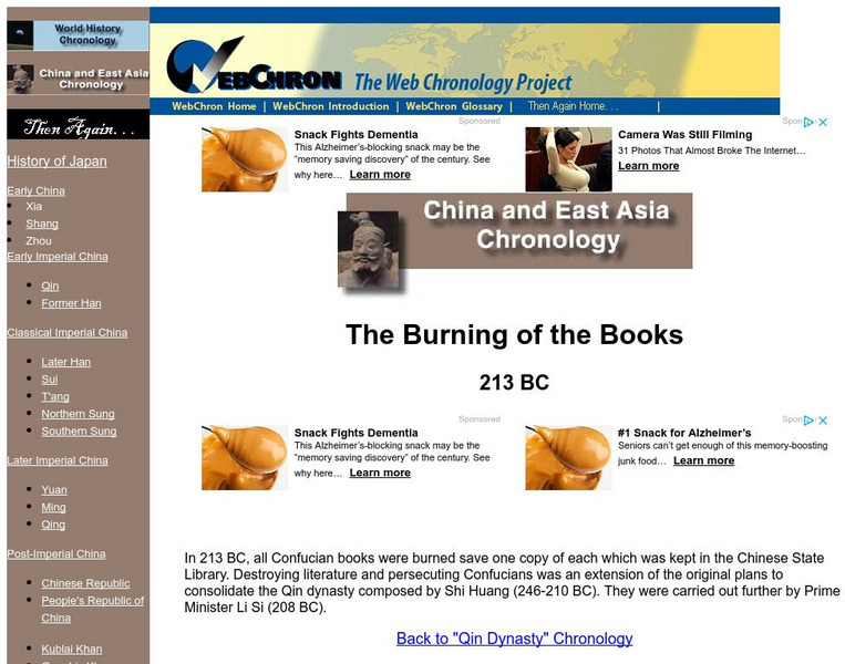 Then Again: Web Chron: Burning of Books Website