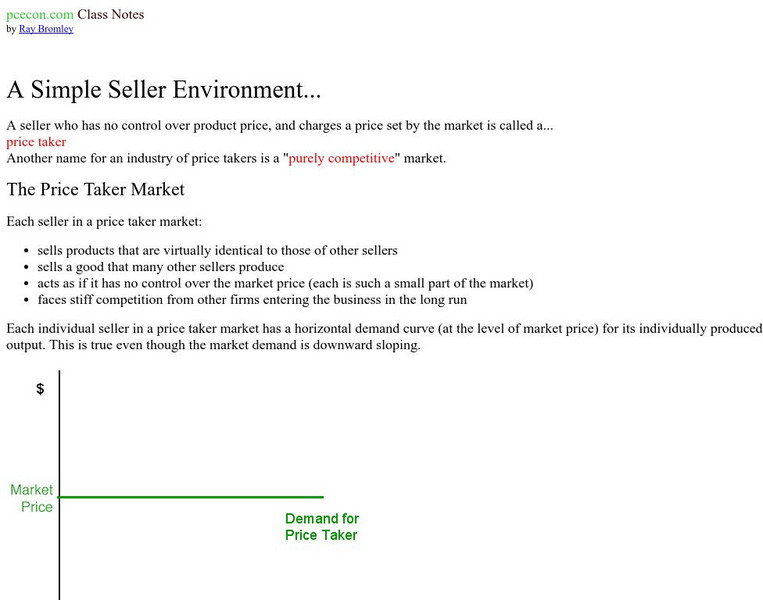 A Simple Seller Environment Handout