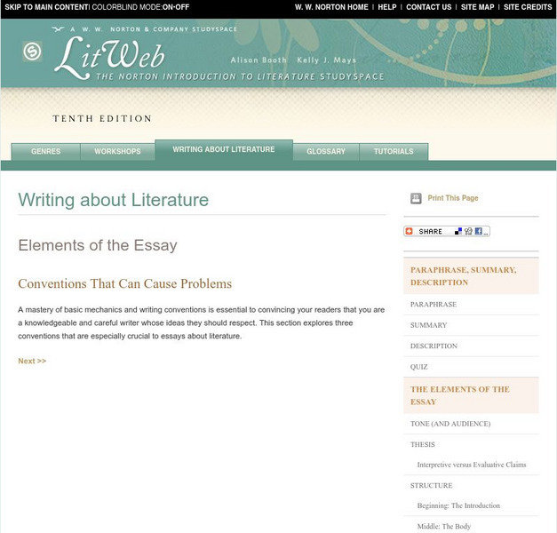 W.w. Norton&company:the Writing Process: Conventions That Can Cause Problems Handout W.w. Norton&company:the Writing Process: Conventions That Can Cause Problems Handout