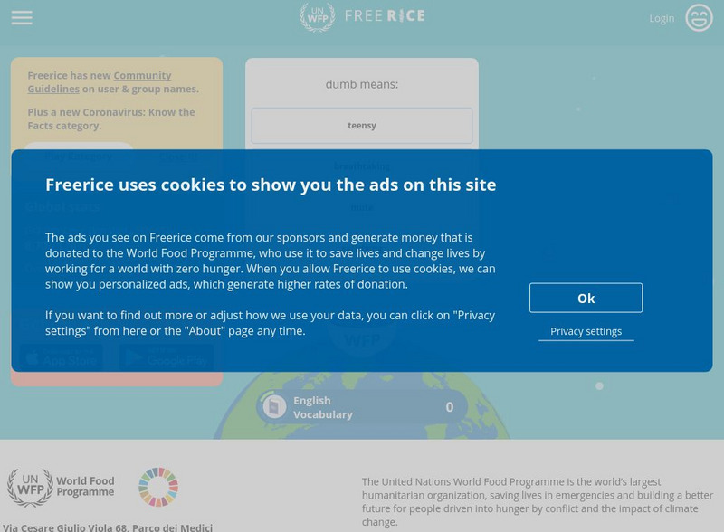 Free Rice: Learn Free Grammar and Give Free Rice Unknown Type Free Rice: Learn Free Grammar and Give Free Rice Unknown Type