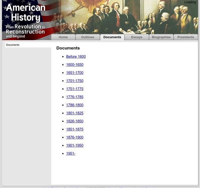 American History: Documents: Documents Handout American History: Documents: Documents Handout