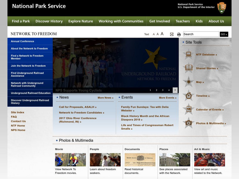 National Park Service: National Underground Railroad: Network to Freedom Website National Park Service: National Underground Railroad: Network to Freedom Website