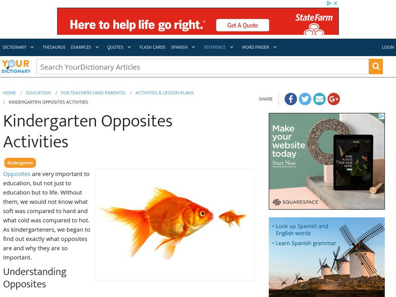 Your Dictionary: Kindergarten Opposites Activities Article Your Dictionary: Kindergarten Opposites Activities Article