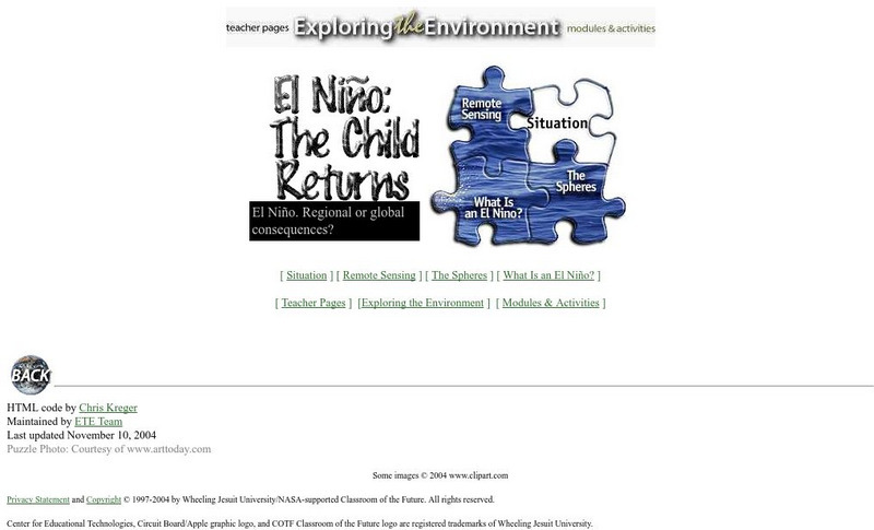 Exploring the Environment El Nino: The Child Returns Unit Plan Exploring the Environment El Nino: The Child Returns Unit Plan