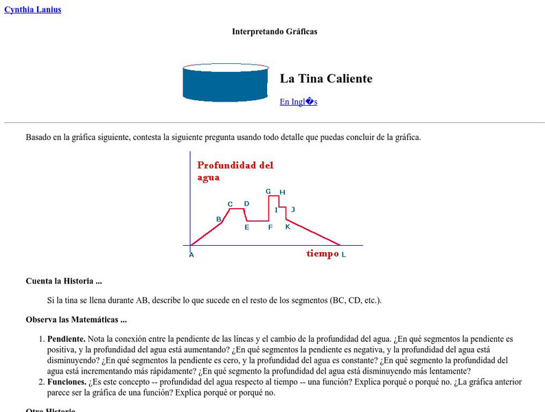 Rice University: Cynthia Lanius: Interpretando Graficas: La Tina Caliente Activity Rice University: Cynthia Lanius: Interpretando Graficas: La Tina Caliente Activity