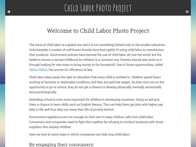 Images of Child Labor Website