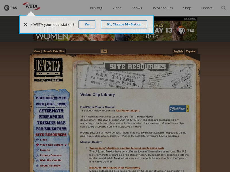 Pbs Teachers: u.s. Mexican War Video Clip Library Instructional Video Pbs Teachers: u.s. Mexican War Video Clip Library Instructional Video