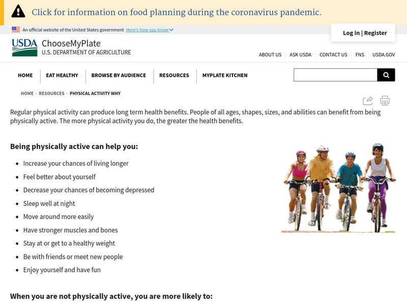 Choose My Plate: Why Is Physical Activity Important? Website Choose My Plate: Why Is Physical Activity Important? Website