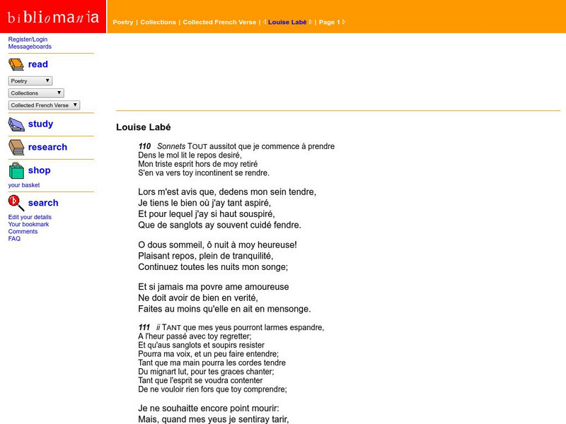 Bibliomania: Louise Labe Primary