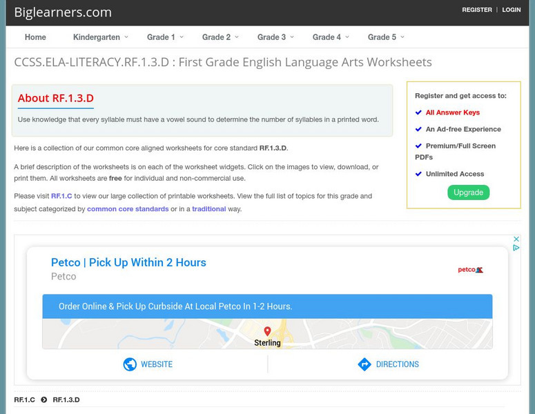 Biglearners.com: ccss.ela literacy.rf.1.3.d : First Grade English Language Arts Activity Biglearners.com: ccss.ela literacy.rf.1.3.d : First Grade English Language Arts Activity