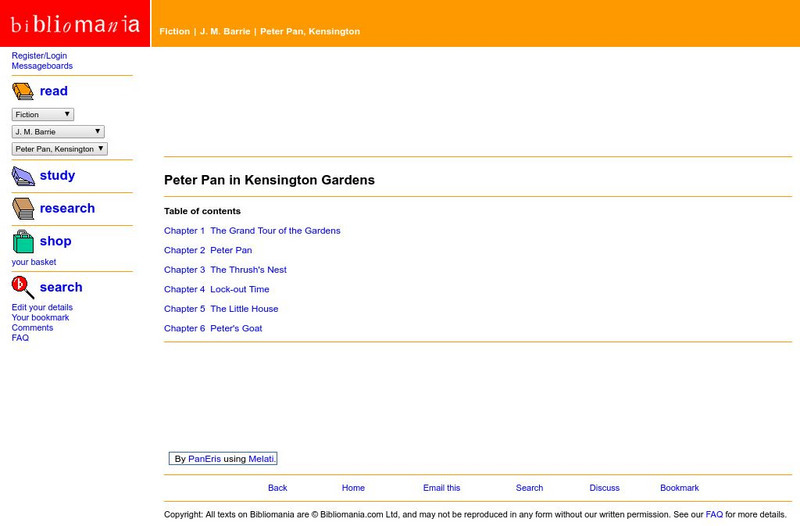 Bibliomania: J. M. Barrie Peter Pan, Kensington eBook