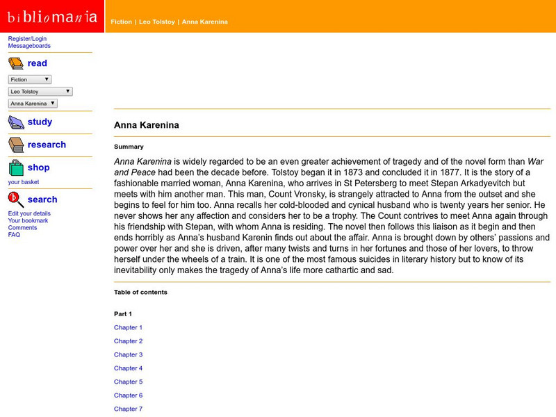 Bibliomania: Leo Tolstoy's Anna Karenina eBook Bibliomania: Leo Tolstoy's Anna Karenina eBook