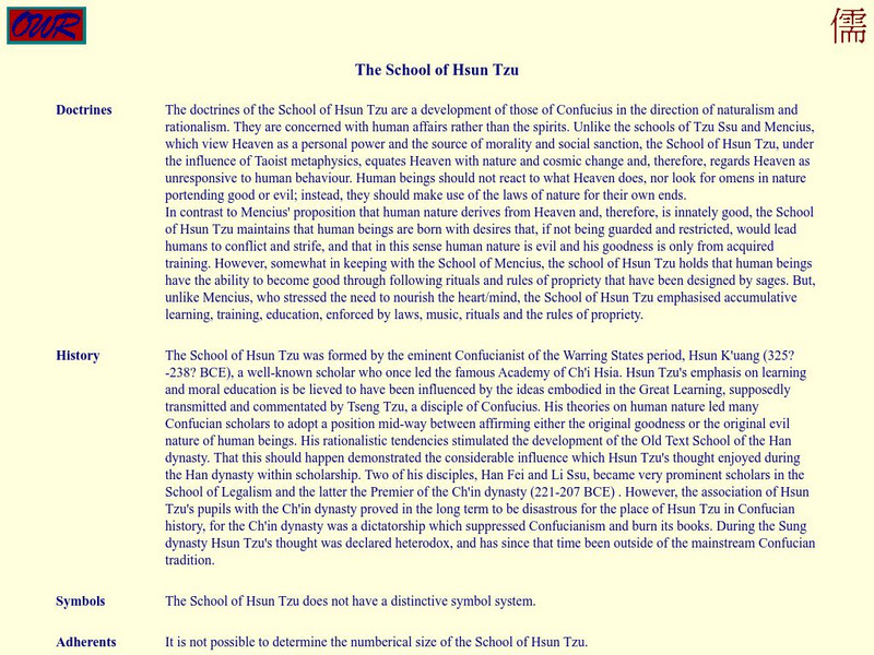 University of Cumbria: The School of Hsun Tzu Website University of Cumbria: The School of Hsun Tzu Website