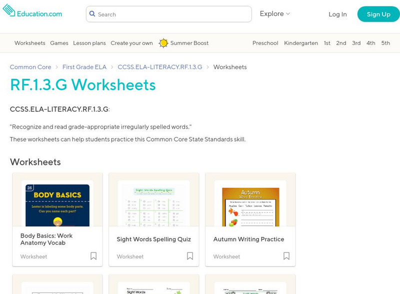 Education.com: Rf.1.3.g Worksheets Activity Education.com: Rf.1.3.g Worksheets Activity