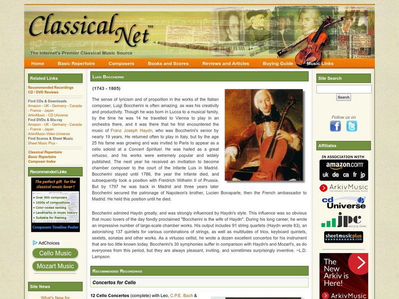 Classical Net: Luigi Boccherini Handout Classical Net: Luigi Boccherini Handout