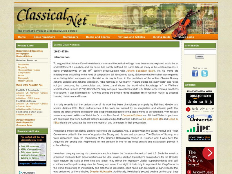 Classical Net: Johann David Heinichen Handout Classical Net: Johann David Heinichen Handout