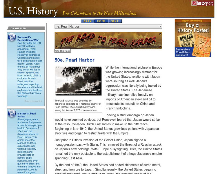 U.s. History: Pearl Harbor Website U.s. History: Pearl Harbor Website