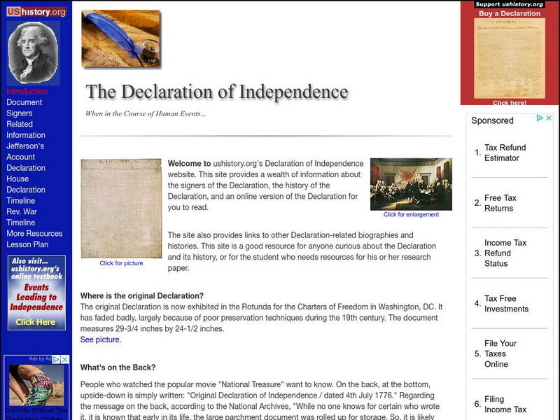 U.s. History: The Declaration of Independence Primary U.s. History: The Declaration of Independence Primary
