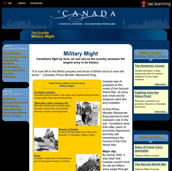 Cbc.ca: The Crucible Military Might Website Cbc.ca: The Crucible Military Might Website