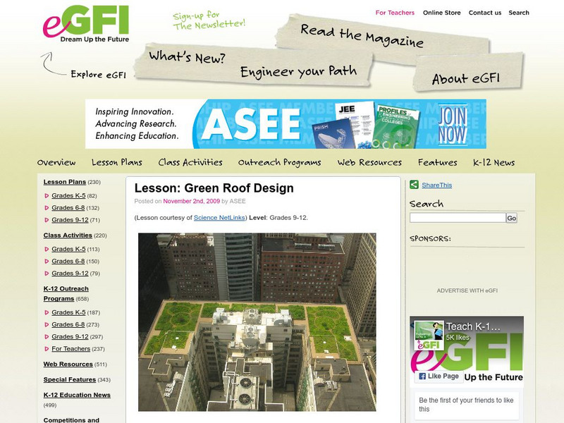 E Gfi: Green Roof Design Lesson Plan E Gfi: Green Roof Design Lesson Plan