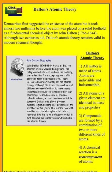 Dalton's Atomic Theory Handout Dalton's Atomic Theory Handout