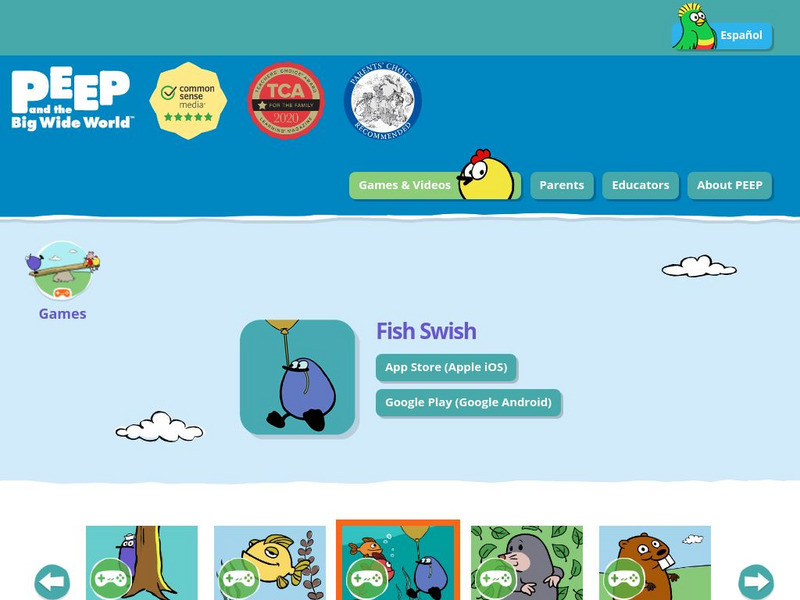 Wgbh: Peep and the Big Wild World: Games: Fish Wish [Count 1, 2, or 2 Fish] Interactive