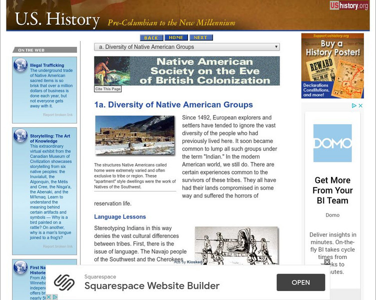 U.s. History: Diversity of Native American Groups Website U.s. History: Diversity of Native American Groups Website