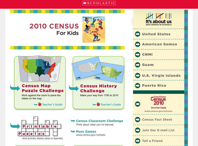 Scholastic: 2010 Census: For Kids Unit Plan Scholastic: 2010 Census: For Kids Unit Plan