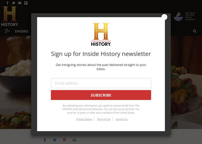 History.com: The First Thanksgiving Celebration Article History.com: The First Thanksgiving Celebration Article