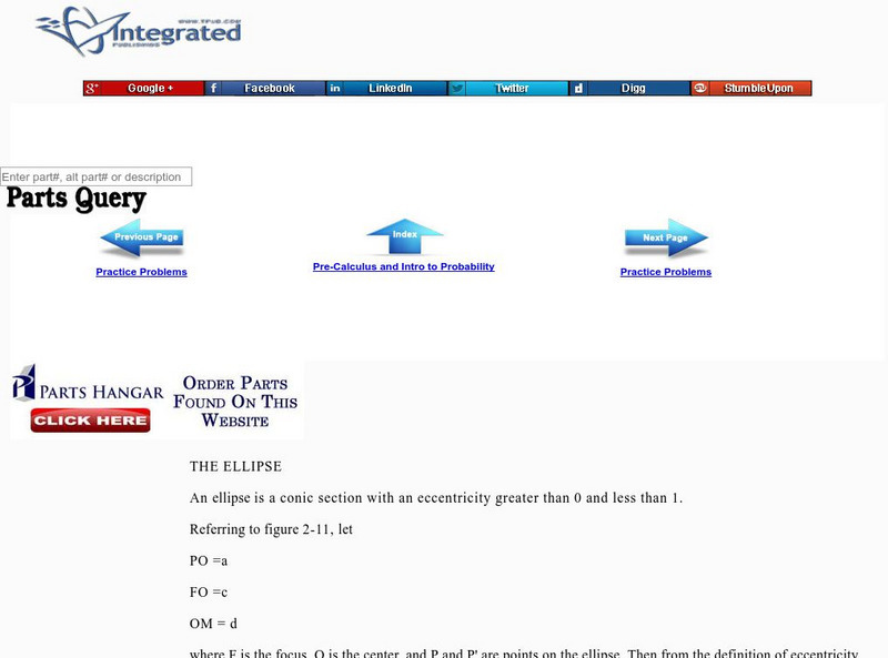 Web Algebra: The Ellipse Handout Web Algebra: The Ellipse Handout