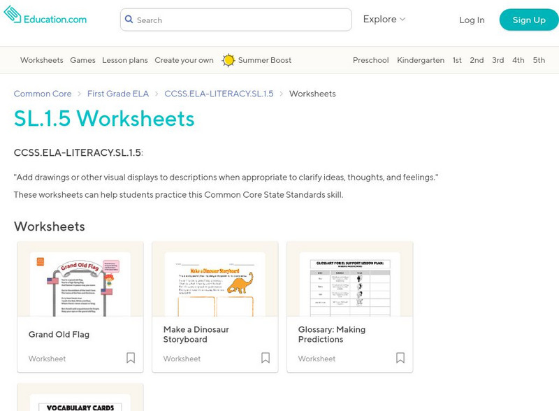 Education.com: Sl.1.5 Worksheets Activity Education.com: Sl.1.5 Worksheets Activity