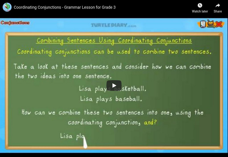 Turtle Diary: Coordinating Conjunctions Instructional Video