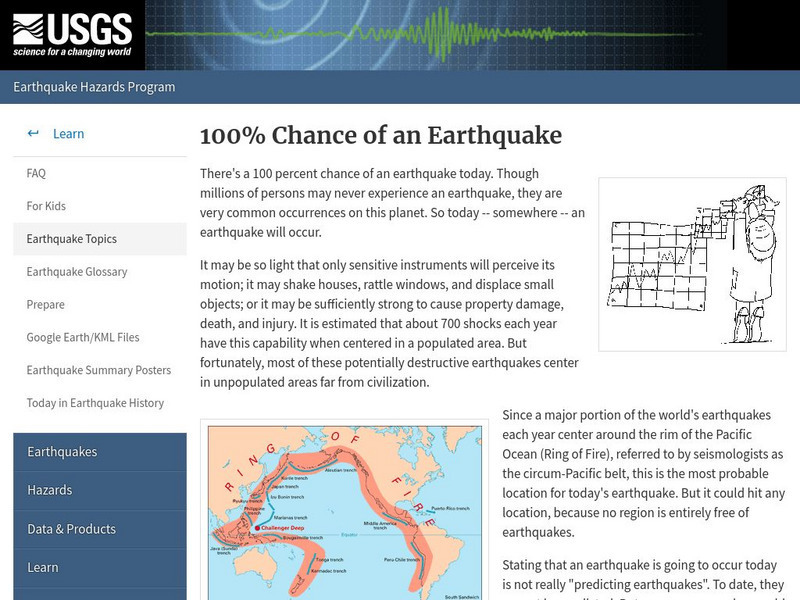 U.s. Geological Survey: 100 Percent Chance of an Earthquake Handout U.s. Geological Survey: 100 Percent Chance of an Earthquake Handout