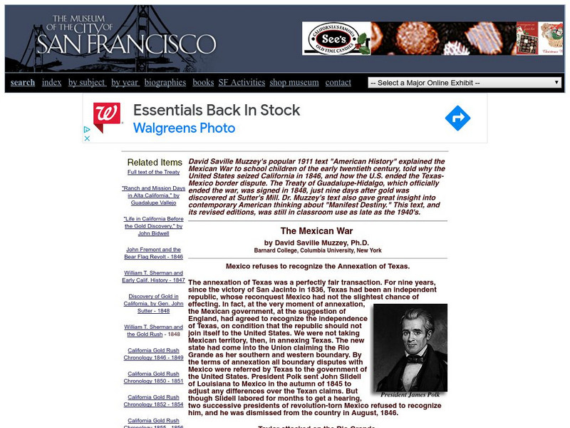 The Virtual Museum of the City of San Francisco: The Mexican American War Primary The Virtual Museum of the City of San Francisco: The Mexican American War Primary