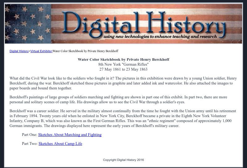 Digital History: Water Color Sketchbook by Private Henry Berckhoff Graphic