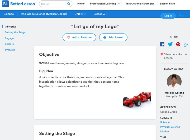 Better Lesson: "Let Go of My Lego" Lesson Plan Better Lesson: "Let Go of My Lego" Lesson Plan